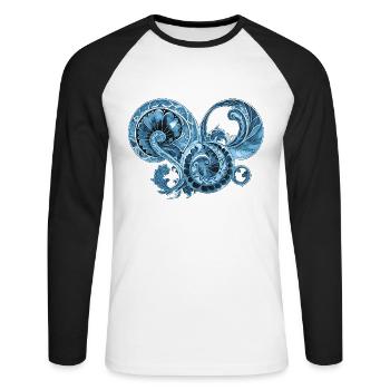 Blue Ornament - Unisex Long Sleeve Baseball T-Shirt - white/black - Front - Nik (191cm)