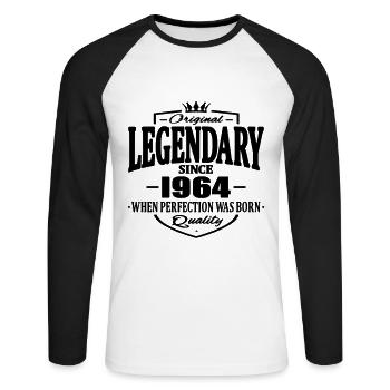 Legendary since 1964 - T-shirt baseball manches longues Homme - blanc/noir - Devant - Nik (191cm)