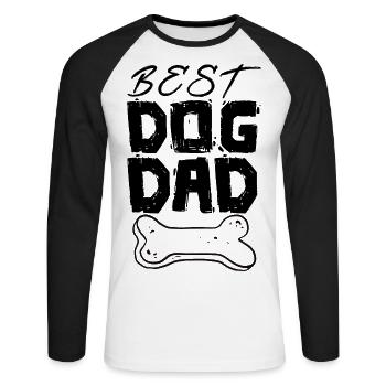 Papa Hund - Unisex Baseballshirt langarm - Weiß/Schwarz - Vorne - Nik (191cm)