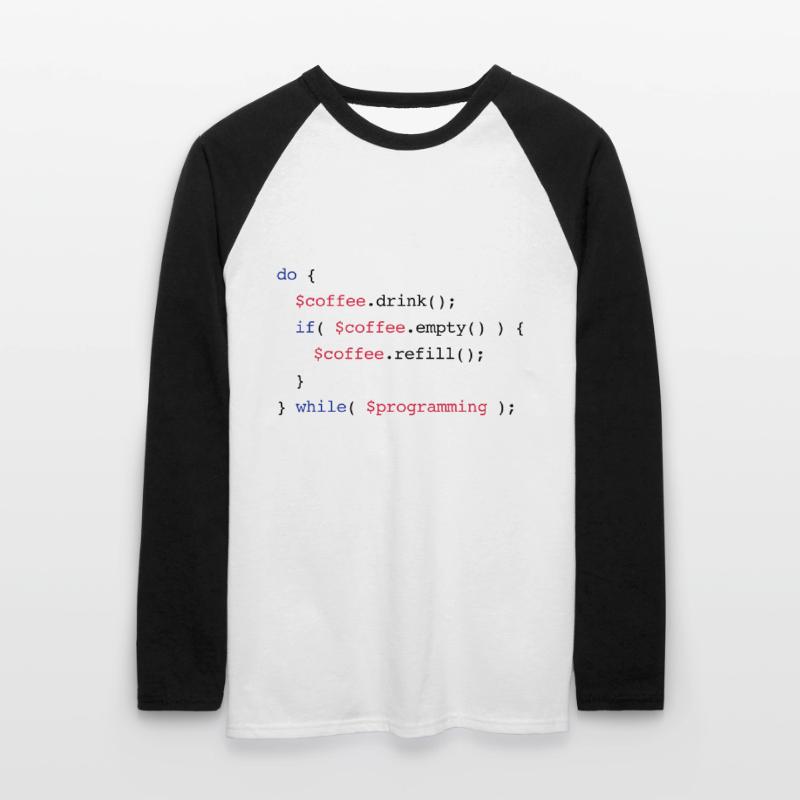 Code Coffee Refill Programming v2 Unisex Baseballshirt langarm