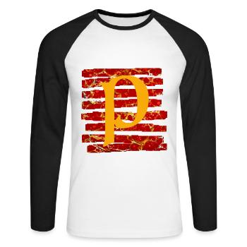 Bandes E 232 P - T-shirt baseball manches longues Homme - blanc/noir - Devant - Nik (191cm)