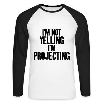 Ich Projiziere Voice Actor Voice Recording Artist - Unisex Baseballshirt langarm - Weiß/Schwarz - Vorne - Nik (191cm)