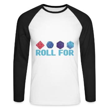 Pen and Paper for RPG Gaming Father - Unisex Long Sleeve Baseball T-Shirt - white/black - Front - Nik (191cm)