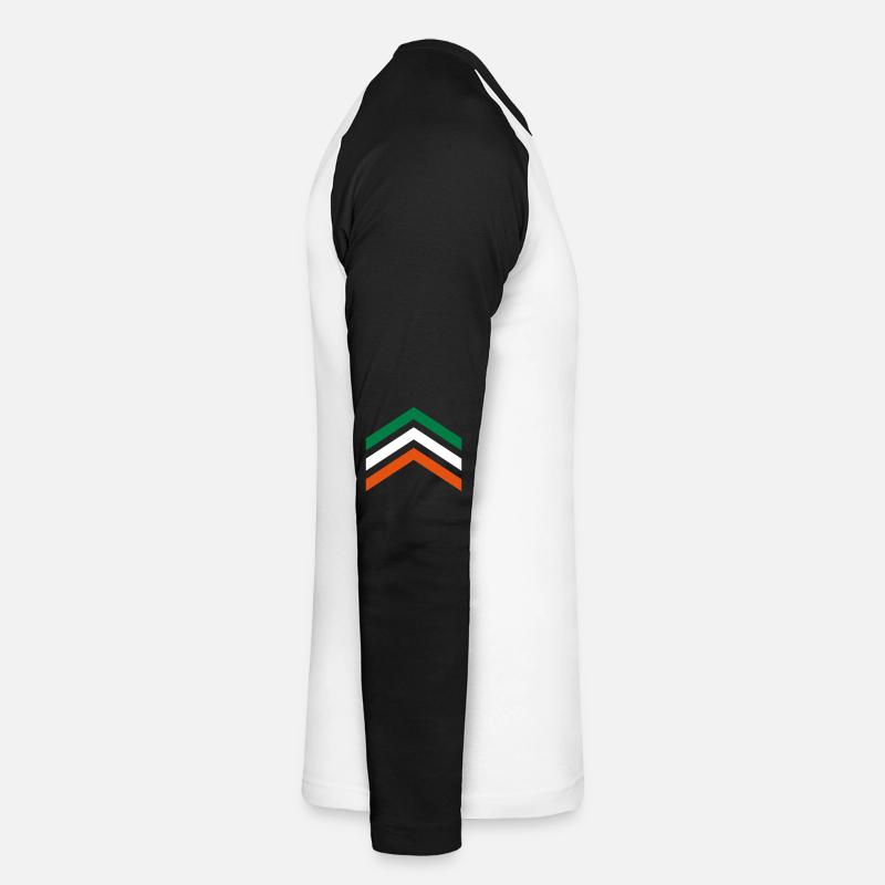 Irland - Unisex Baseballshirt langarm - Weiß/Schwarz