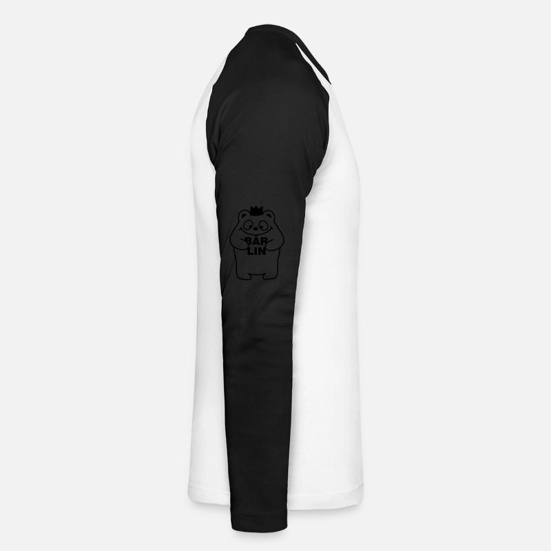 Berliner Bär - Unisex Baseballshirt langarm - Weiß/Schwarz