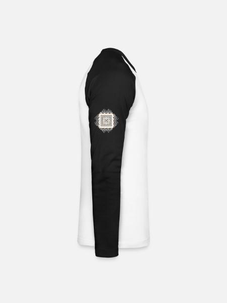 Kreatives Ornament - Unisex Baseballshirt langarm - Weiß/Schwarz