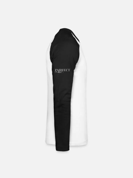 Abstrakte Linienkunst in Pastellfarben - Unisex Baseballshirt langarm - Weiß/Schwarz