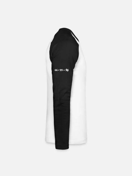 66 + 99 blanc - T-shirt baseball manches longues Homme - blanc/noir