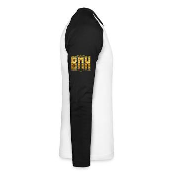 BMX / Bmx / BMX Bike Bike / BMX Riding - T-shirt baseball manches longues Homme - blanc/noir - Droite - Nik (191cm)