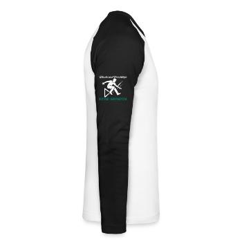 Parkour Jump - Design urbain dynamique - T-shirt baseball manches longues Homme - blanc/noir - Droite - Nik (191cm)