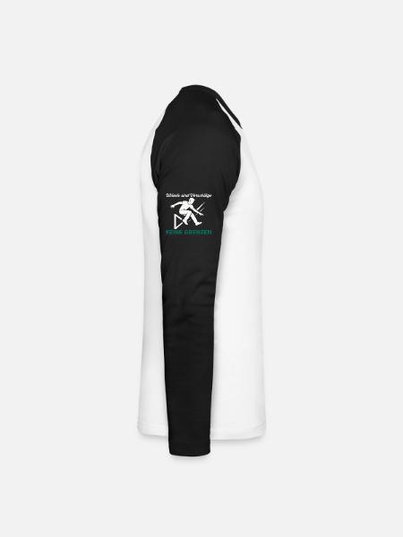 Parkour Jump - Dynamic Urban Design - Unisex Long Sleeve Baseball T-Shirt - white/black