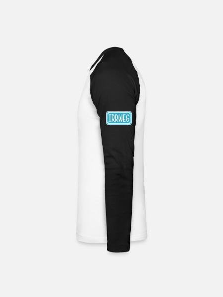 Irrweg Schild - Unisex Baseballshirt langarm - Weiß/Schwarz