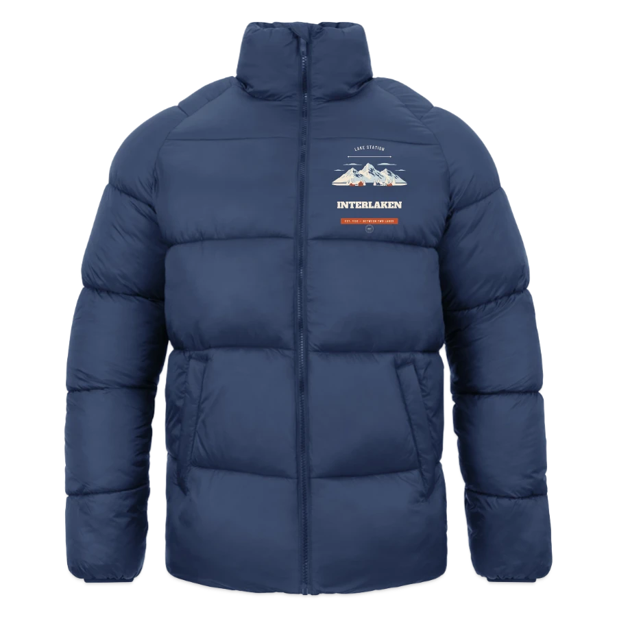 Interlaken badge on a jako jacket puffy, blue