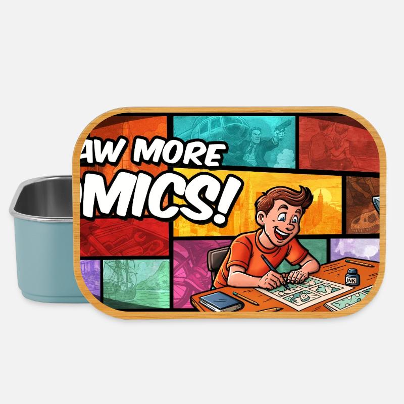 Draw More Comics! - Lunch Box - Hellblau
