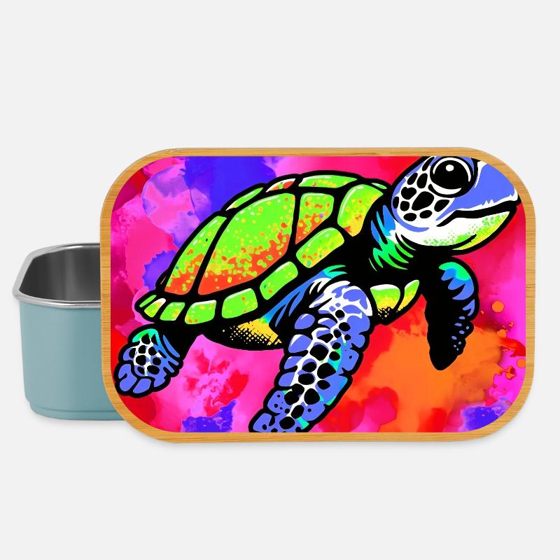 turtle - Lunch Box - light blue