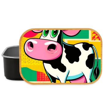 cow - Lunch Box - black - Front