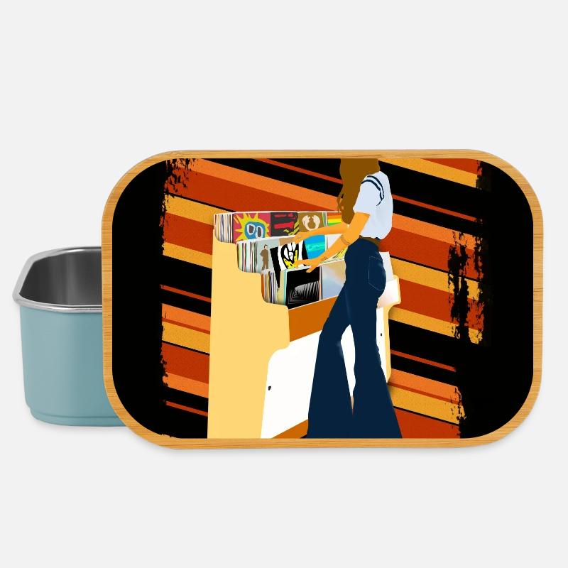Retro Jukebox and Women's Style - Lunch Box - light blue
