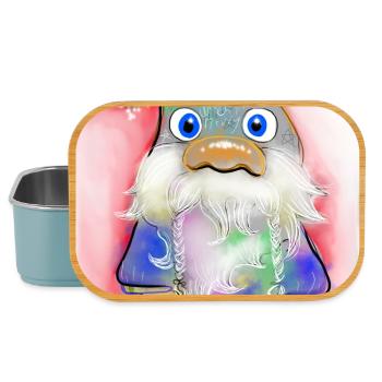 Bunter Weihnachtsmann mit Farbverlauf - Lunch Box - Hellblau - Vorne