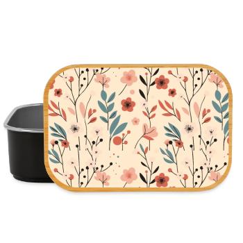 Floral Blumen Muster Frühlings Sommer Blumen 2 - Lunch Box - Schwarz - Vorne