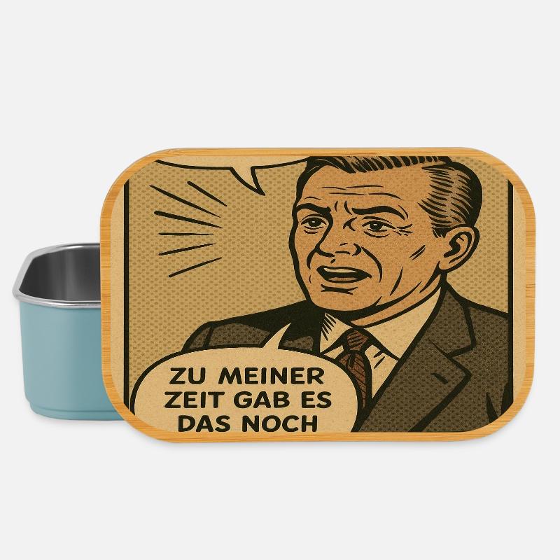 Retro Pop‑Comic Kringel Humor - Lunch Box - Hellblau