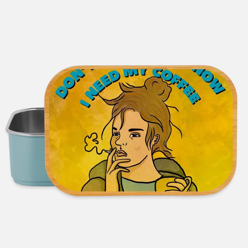 Sprich nicht mit mir, ich brauche meinen Kaffee. - Lunch Box - Hellblau