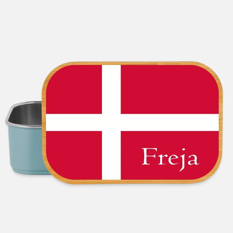 Freja auf dänischer Flagge - Lunch Box - Hellblau