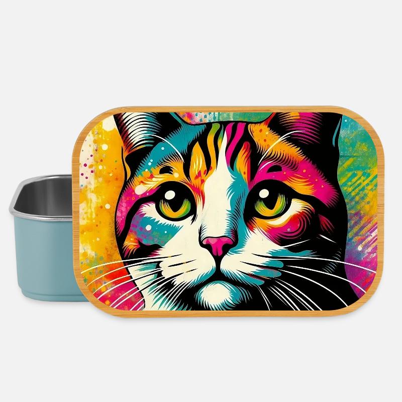 Katze - Lunch Box - Hellblau