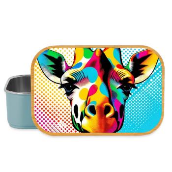 Girafe Pop Art - Boîte à goûter - bleu pâle - Devant