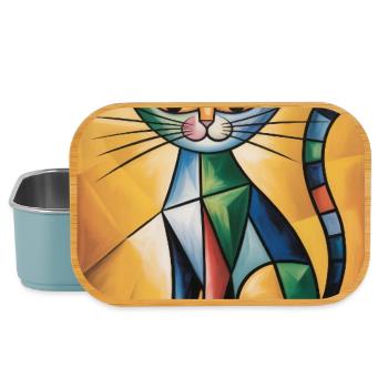 katze kubisch - Lunch Box - Hellblau - Vorne