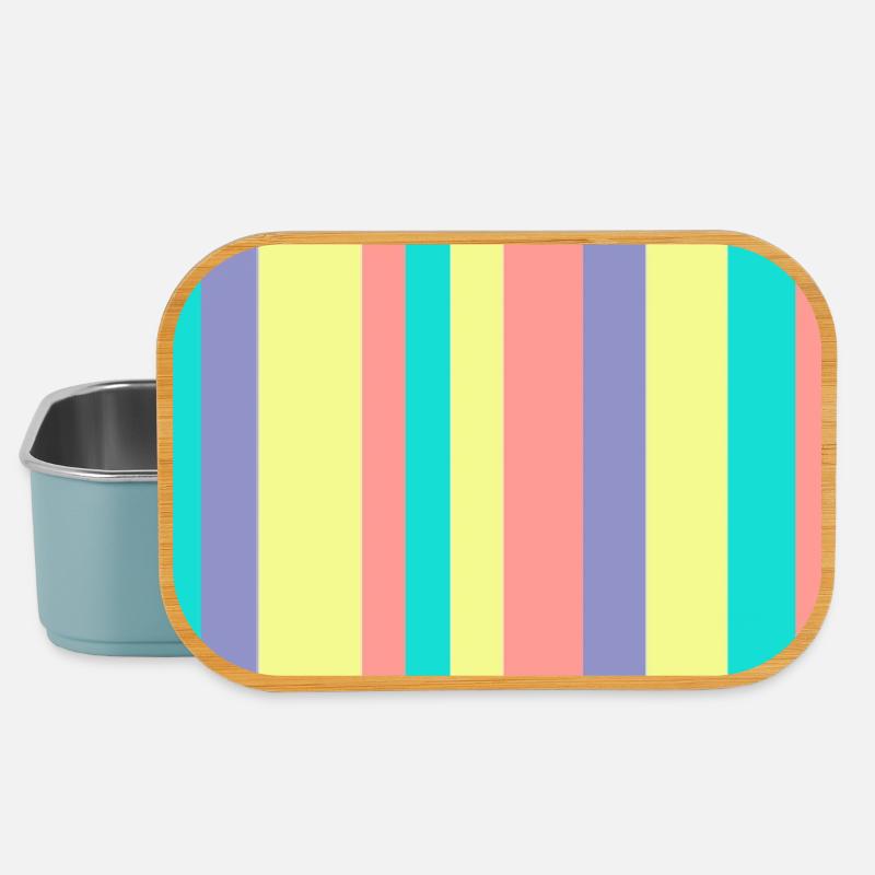 Mélange de couleurs rayées pastel - Boîte à goûter - bleu pâle