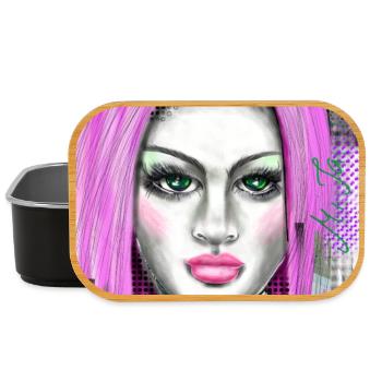 Lila Haare mit Pop-Art Effekt - Lunch Box - Schwarz - Vorne