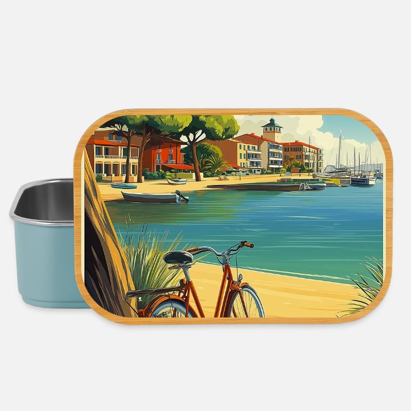 Reflexion der Bucht von Arcachon im Sommer - Lunch Box - Hellblau