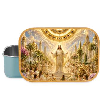 Gott Jesus Bibel Glaube Poster T-Shirt - Lunch Box - Hellblau - Vorne