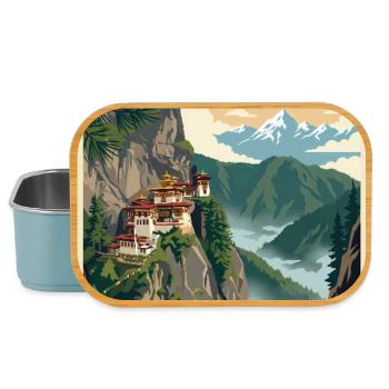 Erleben Sie die Berglandschaften Bhutans - Lunch Box - Hellblau - Vorne