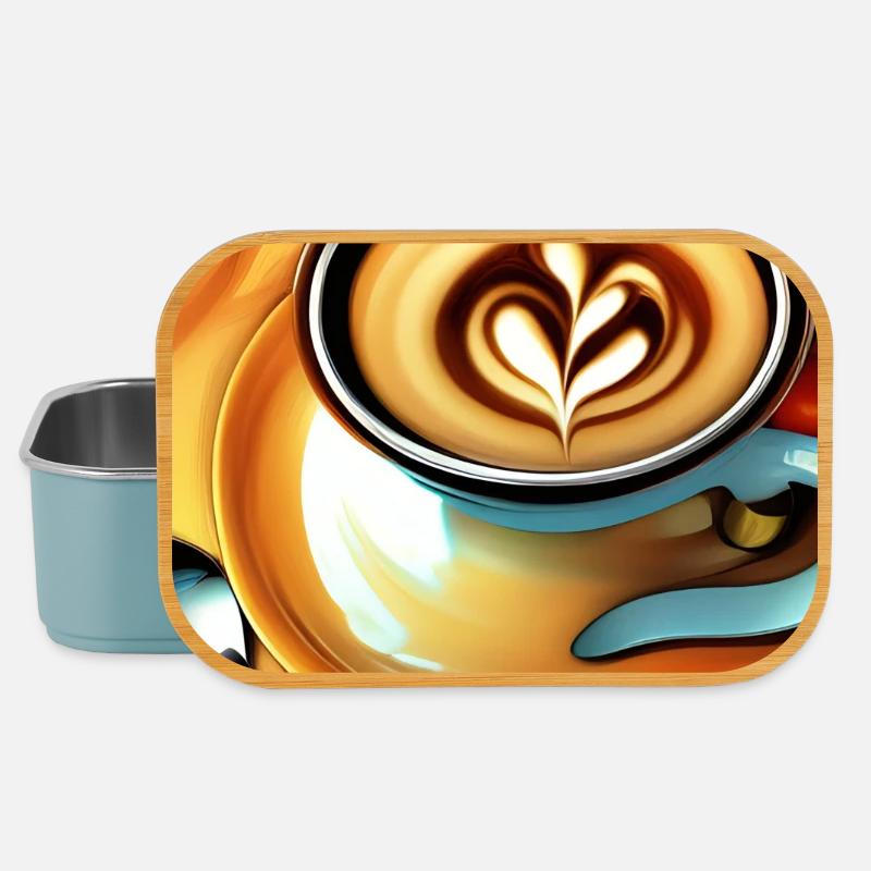 Kaffee, Kaffeebohnen - Lunch Box - Hellblau
