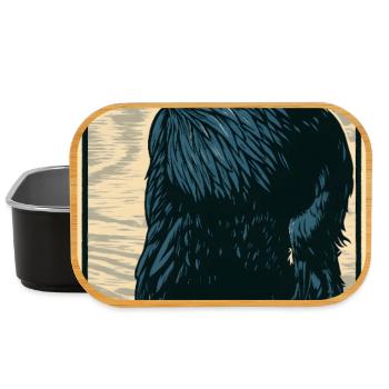 Funny Black Crow Bird with F-Caw-F Saying - Lunch Box - black - Front