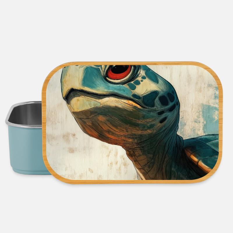 Illustration of a turtle - Boîte à goûter - bleu pâle