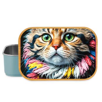 Kunstvolle Katze - Lunch Box - Hellblau - Vorne