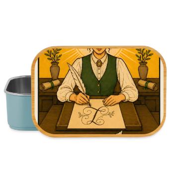 Calligraphe | Art scripturaire Tarot - Boîte à goûter - bleu pâle - Devant