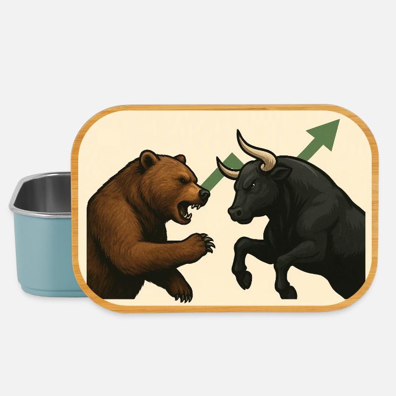 Börsenkampf Bären gegen Stier - Lunch Box - Hellblau