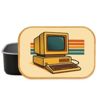 Ordinateur rétro des années 80 - Boîte à goûter - noir - Devant