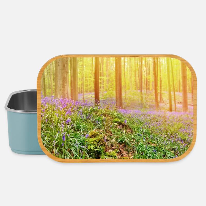 Sunlit Bluebell Forest Glow - Lunch Box - light blue