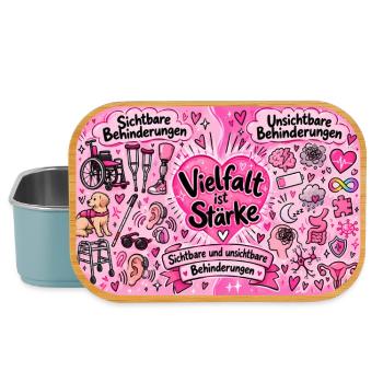 Vielfalt ist Stärke Herzdesign - Lunch Box - Hellblau - Vorne