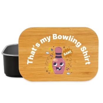 Chemise caricature en quille de bowling riante - Boîte à goûter - noir - Devant