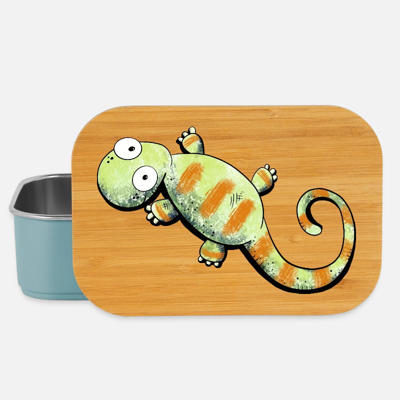 Happy Gecko I Echse - Lunch Box - Hellblau