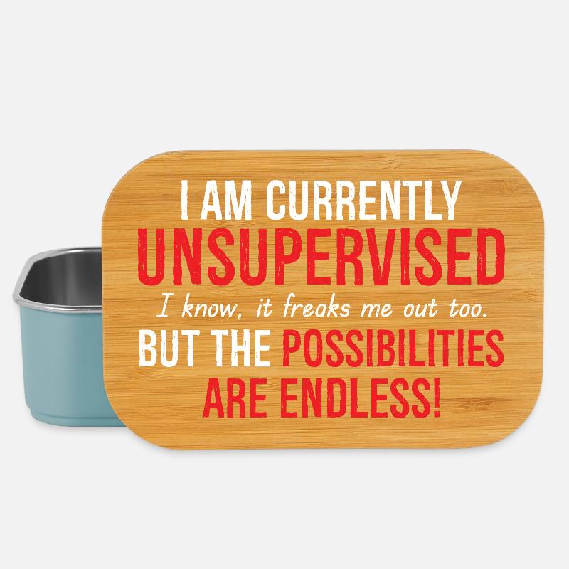 I Am Currently Unsupervised - Lunch Box - light blue