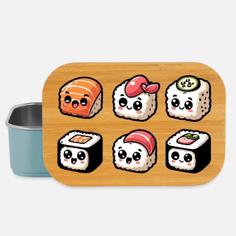 Sushi Smiles: The Delightful Roll Bunch - Lunch Box - light blue