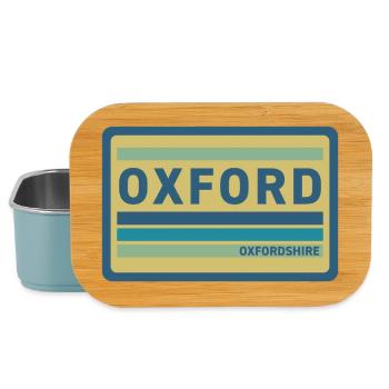 Oxford Style Badge Vintage Patch - Lunch Box - light blue - Front
