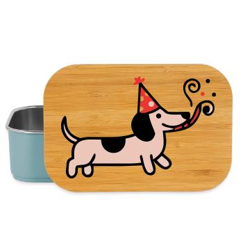 Fête Teckel Chien d’anniversaire - Boîte à goûter - bleu pâle - Devant