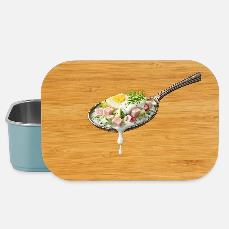 Okroshka in spoon illustration - Lunch Box - light blue